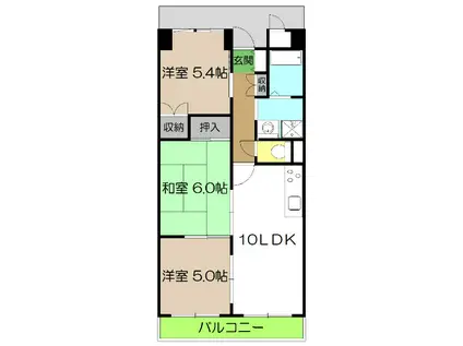 モイドープ和田(3LDK/3階)の間取り写真