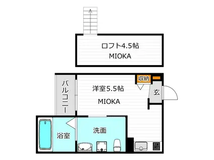AREM駒川(ワンルーム/1階)の間取り写真