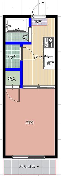 アーバン花高(1K/2階)の間取り写真