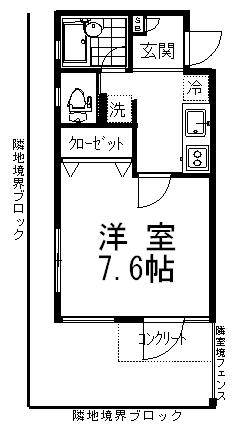 ラ カーサ グリシーナ(1K/1階)の間取り写真
