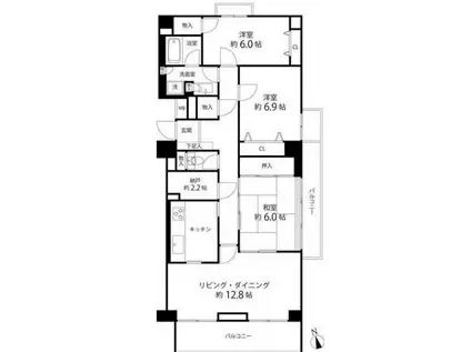 T S GARDEN府中(3SLDK/2階)の間取り写真