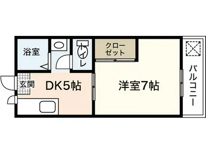 琴荘(1DK/4階)の間取り写真