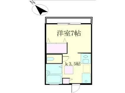 ハニ-コーム(1K/1階)の間取り写真