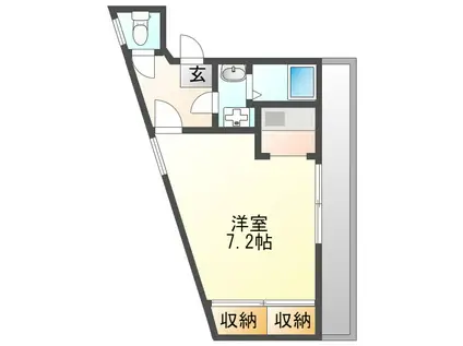 マサモトマンションIII(1K/2階)の間取り写真