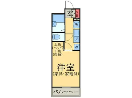 LPドエルシンヤマ(1K/1階)の間取り写真