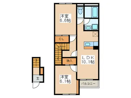 フォレストコムス(2LDK/2階)の間取り写真