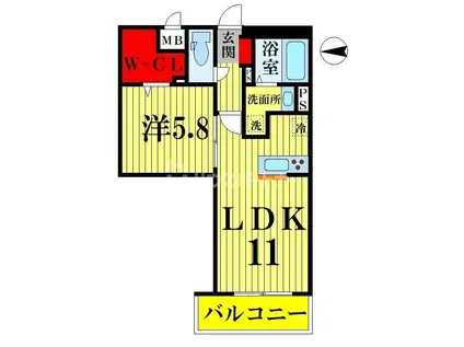 LIGHT HOUSE(1LDK/1階)の間取り写真