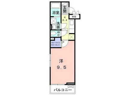 TMメゾン 西生田(1K/1階)の間取り写真