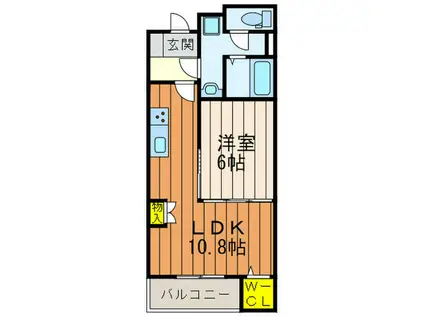 藤阪東レジデンス八弘(1LDK/4階)の間取り写真