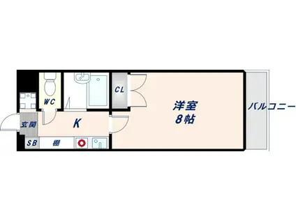 小阪パームコート(1K/4階)の間取り写真