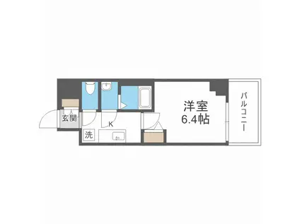 アドバンス大阪カーサ(1K/15階)の間取り写真