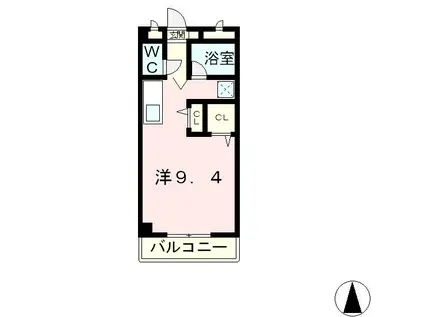 ブライトソレム3(ワンルーム/3階)の間取り写真