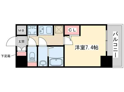 エスレジデンス江坂エミネンス(1K/4階)の間取り写真