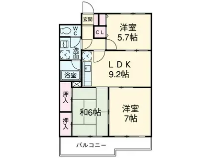 青木ビル(3LDK/4階)の間取り写真