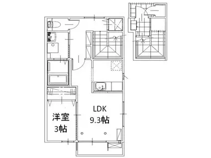 ルシエールII(1LDK/2階)の間取り写真