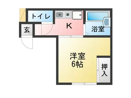 ジュネスK(1K/2階)の間取り写真
