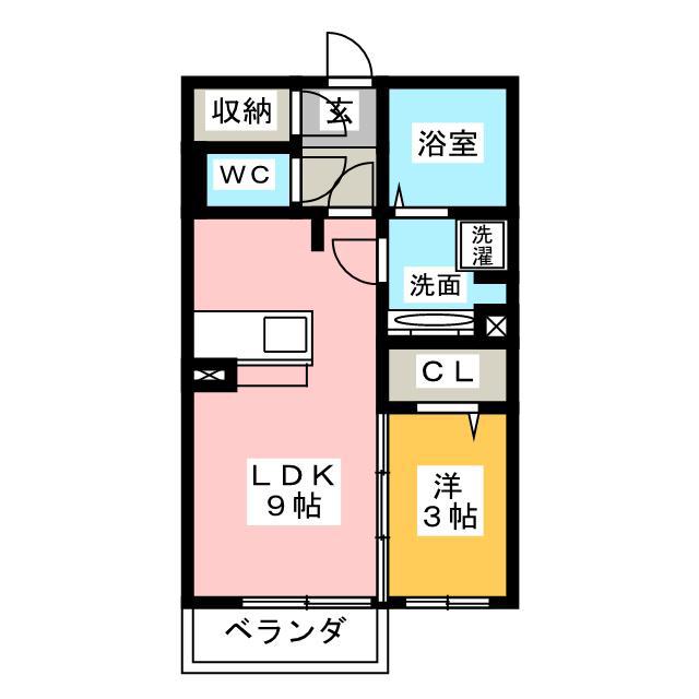 グリーンティア(1LDK/2階)の間取り写真