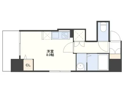 アーバス鍛冶屋町(ワンルーム/8階)の間取り写真