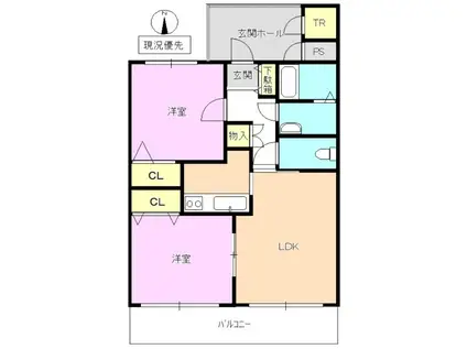 ラトナ東口ビル(2LDK/3階)の間取り写真