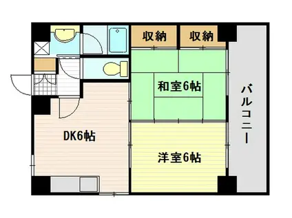 ハピネスみゆき(2DK/5階)の間取り写真