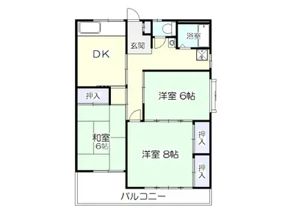 コーポ館の内(3DK/2階)の間取り写真