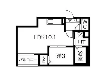 JACK KANSEIIII(1LDK/1階)の間取り写真