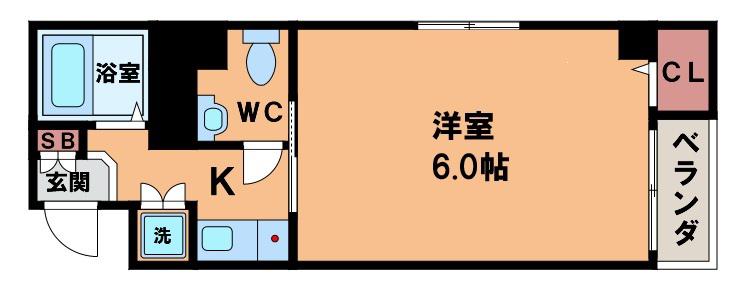 COLLECTION阿倍野(ワンルーム/5階)の間取り写真