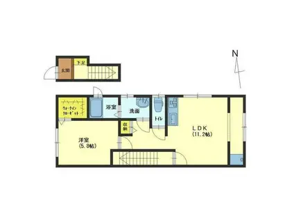 LE LIEN NAGAE(1LDK/2階)の間取り写真