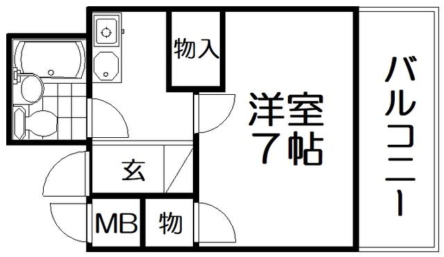 セジュールなにわ(1K/5階)の間取り写真