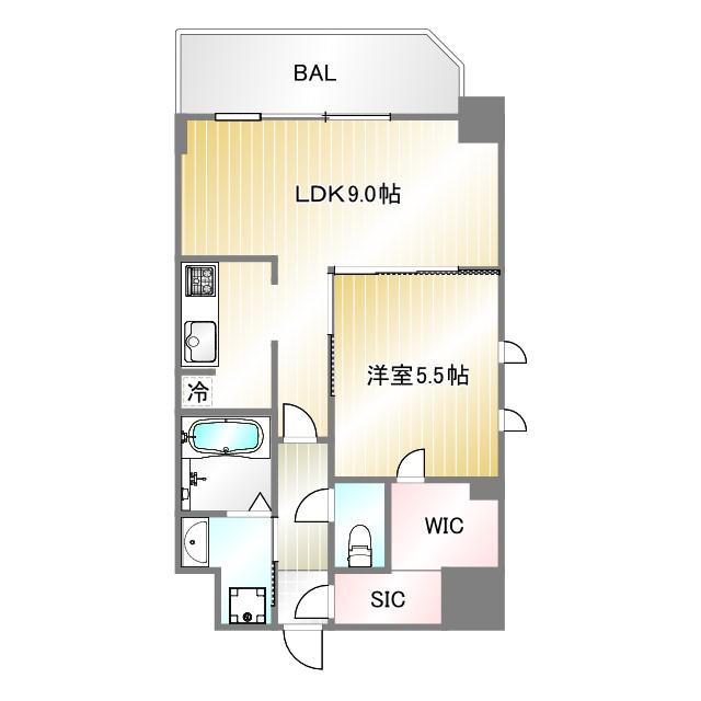 S-RESIDENCE神戸磯上通(1LDK/10階)の間取り写真