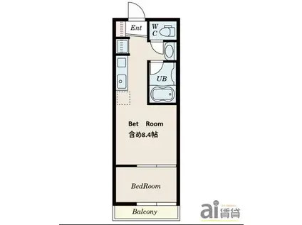 スヴァートブルン(1K/2階)の間取り写真
