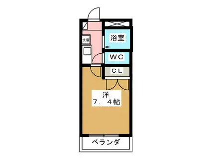 LARK(1K/2階)の間取り写真