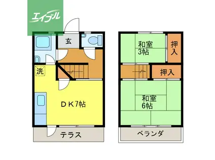 小川アパート(2DK/1階)の間取り写真