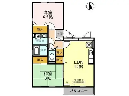 メゾン清水 B(2LDK/3階)の間取り写真