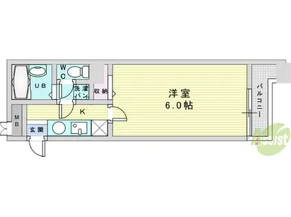U-RO新大阪(1K/8階)の間取り写真