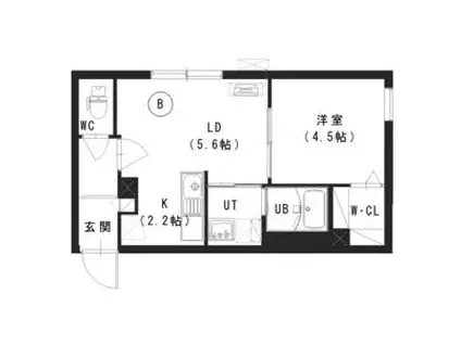 ホロムア澄川(1LDK/4階)の間取り写真