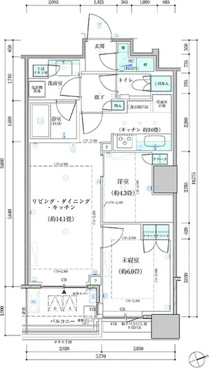 パークタワー勝どきサウス 4階階 間取り