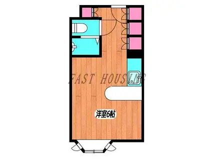 インペリアル南麻布コート&サテライト(ワンルーム/2階)の間取り写真