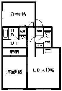 セレブ5・4(2LDK/2階)の間取り写真