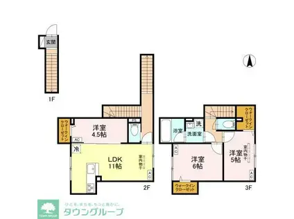 セレスティア竹ノ塚(3LDK/3階)の間取り写真