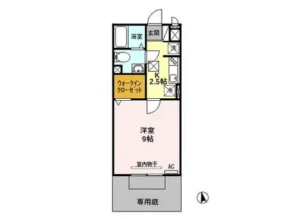 ボナール11(1K/1階)の間取り写真