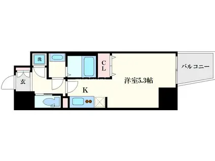 HORIZON UMEDA ノース(ワンルーム/8階)の間取り写真