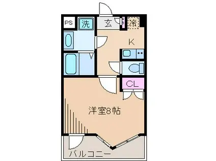 グレイスアイ元住吉(1K/3階)の間取り写真