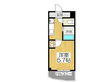 エクシード西院Ⅱ(1K/2階)の間取り写真
