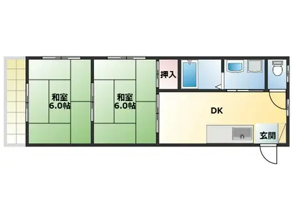 ラポールコーポⅠ(2DK/2階)の間取り写真