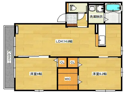 パークサイド中山I(2LDK/1階)の間取り写真