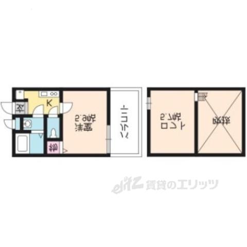 ロフティ四条大宮(1K/1階)の間取り写真