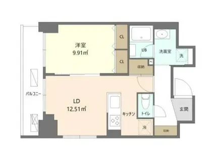 REFRAME5 早稲田(1LDK/1階)の間取り写真