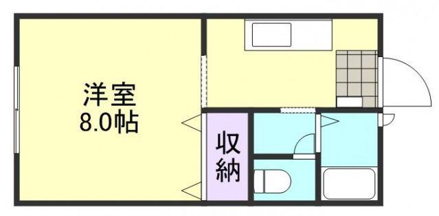 ラクシュリーマンションE(1K/2階)の間取り写真