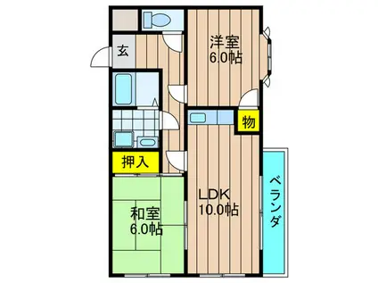 サンエール小野(2LDK/3階)の間取り写真